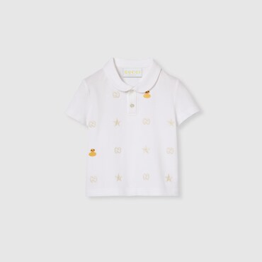 GUCCI Baby - Embroidered Cotton Polo, Size 3-6 MONTHS