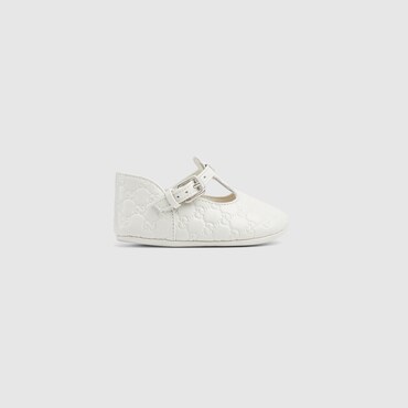 GUCCI Baby - Mini GG Leather Ballet Flat, Size 19