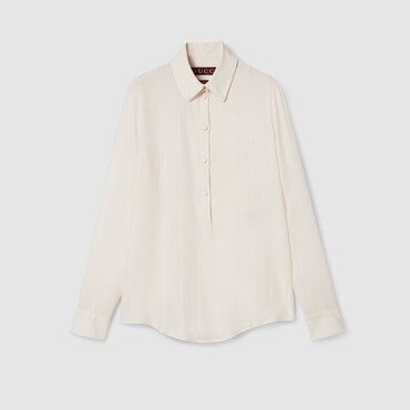 GUCCI Silk Jacquard Shirt, Size 42 IT