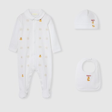 GUCCI Baby - Printed Cotton Three-piece Gift Set, Size 0-3 MONTHS