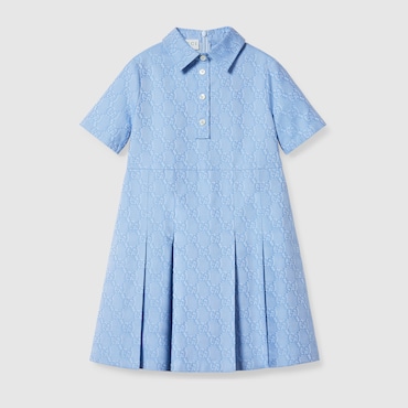 GUCCI Bambina - Abito Bambino In Cotone Con GG Shadow, Taglia 5 ANNI