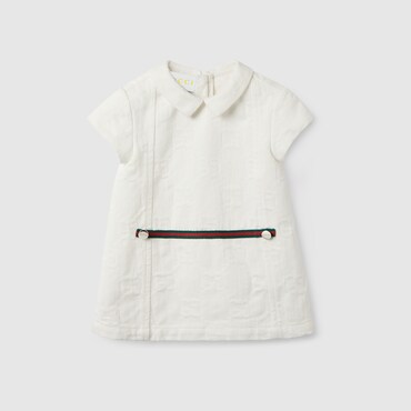 GUCCI Baby - GG Denim Dress With Web, Size 6-9 MONTHS