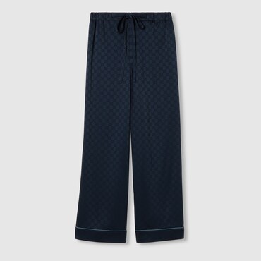 GUCCI GG Satin Trousers, Size 42 IT