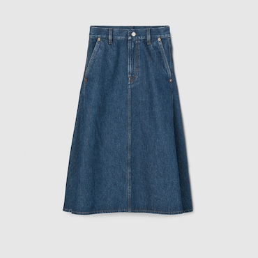 GUCCI Mid-length Denim Skirt, Size 48 IT