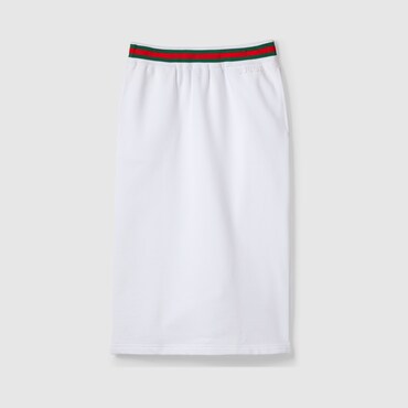 GUCCI Cotton Jersey Skirt With Web, Size L