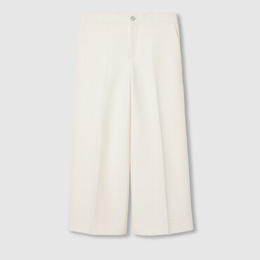 GUCCI Embroidered Wool Bouclé Trouser, Size 34 IT