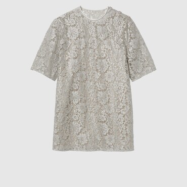 GUCCI Floral Lace Lamé Top, Size 38 IT