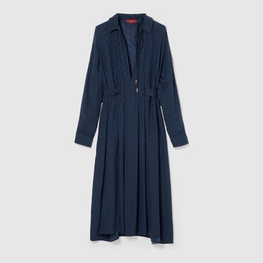GUCCI GG And Chain Silk Jacquard Dress, Size 42 IT