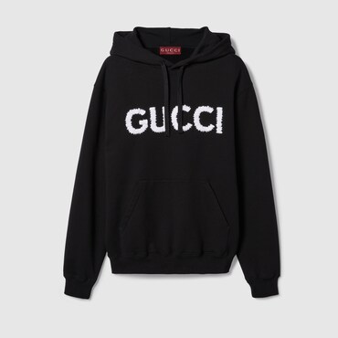 GUCCI Sweat-shirt À Capuche En Jersey De Coton Avec Broderie, Taille XXS