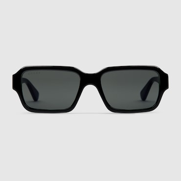 GUCCI Men's Rectangular Frame Sunglasses, Black
