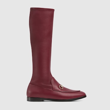 GUCCI Women's Jordaan Boot, Size 35.5 IT, Bordeaux