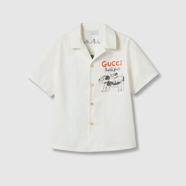 GUCCI Garçons - Chemise Pour Enfant En Coton Imprimé, Taille 6 ANS