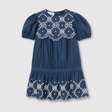 GUCCI Kids - Embroidered Cotton Dress, Size 8 YEARS