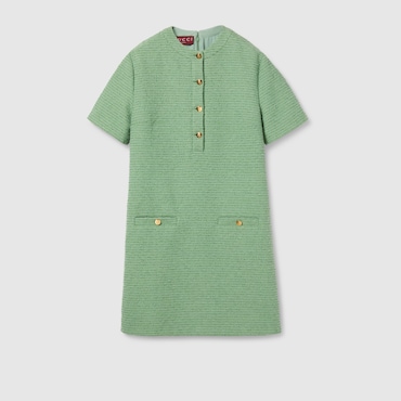GUCCI Cotton Bouclé Mini Dress, Size 36 IT