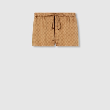 GUCCI GG Satin Shorts, Size 40 IT