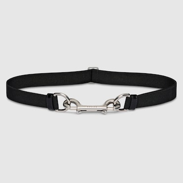 GUCCI Thin Belt With Double Snap Hook Buckle, Size 60