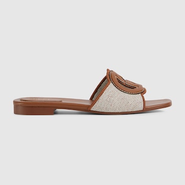 GUCCI Women's Interlocking G Slide Sandal, Size 39 IT