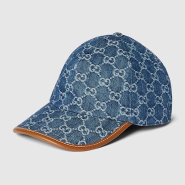 GUCCI GG Denim Baseball Hat, Size XS