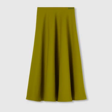 GUCCI Embroidered Crêpe Wool Skirt, Size 36 IT