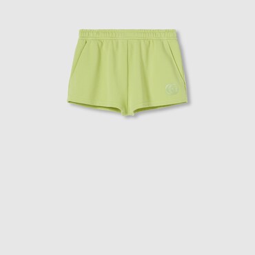 GUCCI Embroidered Cotton Jersey Shorts, Size L