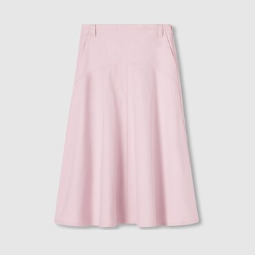 GUCCI Cotton Canvas Skirt With Embroidery, Size 40 IT