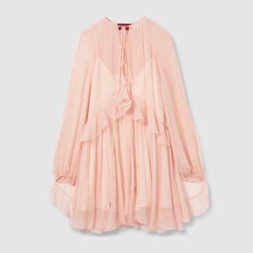 GUCCI Silk Chiffon Creponne Dress, Size 40 IT