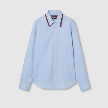 GUCCI Camicia In Cotone Oxford Con Web, Taglia 17+