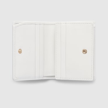 GUCCI Portafoglio GG Emblem Misura Piccola, Bianco