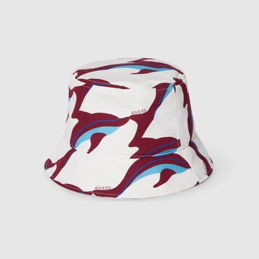 GUCCI Printed Cotton Canvas Bucket Hat, Size S