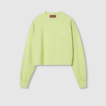 GUCCI Embroidered Cotton Jersey Sweatshirt, Size L