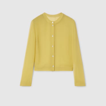 GUCCI Light Silk Georgette Knit Top, Size 36 IT