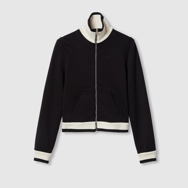 GUCCI Cotton Fleece Zip Jacket, Size XL