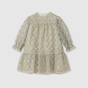GUCCI Baby - GG Cotton Lamé Dress, Size 36 MONTHS