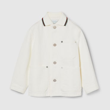GUCCI Bambina - Giacca Bambino In Denim GG Con Dettaglio Web, Taglia 5 ANNI