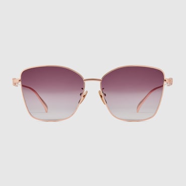 GUCCI Low Nose Bridge Fit Butterfly Sunglasses