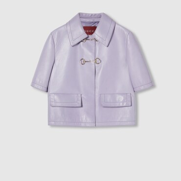 GUCCI Leather Jacket With Horsebit, Size 38 IT