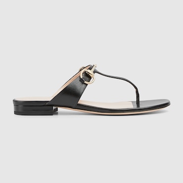 GUCCI Women's Thong Sandal With Horsebit, Size 40.5 IT