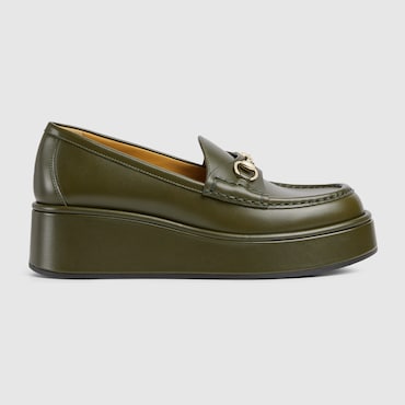 GUCCI Women's Horsebit Wedge Loafer, Size 39.5 IT