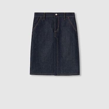 GUCCI Mid-length Denim Skirt, Size 38 IT