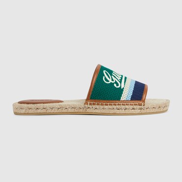 GUCCI Men's Espadrille With Script, Size 41.5 IT