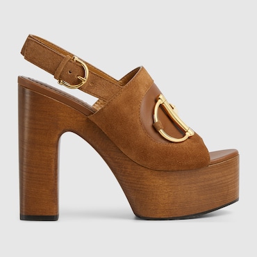GUCCI Women's Platform Sandal With Horsebit, Size 35 IT