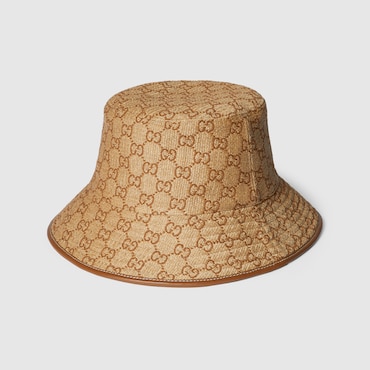 GUCCI GG Straw Bucket Hat, Size M