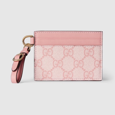 GUCCI GG Emblem Card Case With Strap