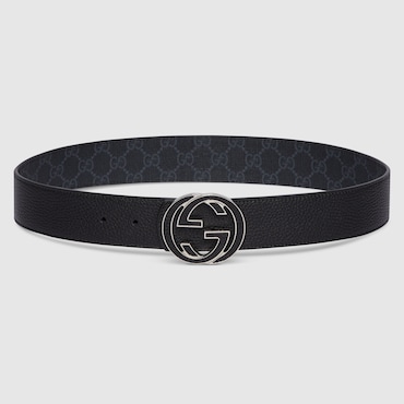 GUCCI Reversible Belt With Interlocking G Buckle, Size 75