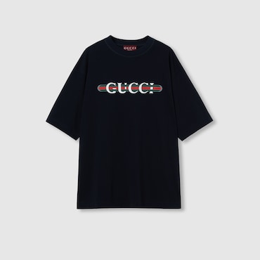 GUCCI Cotton Jersey T-shirt With Print, Size M