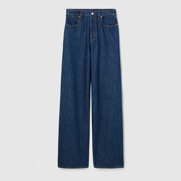 GUCCI Wide Leg Denim Trousers, Size 22