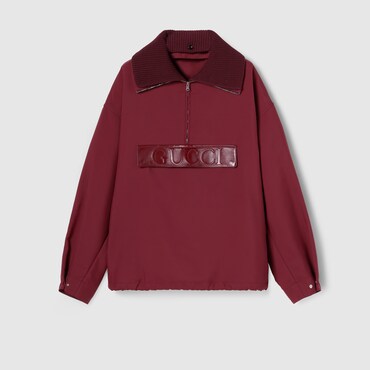 GUCCI Embossed Gabardine Bomber Jacket, Size 42 IT