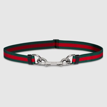 GUCCI Thin Belt With Double Snap Hook Buckle, Size 90