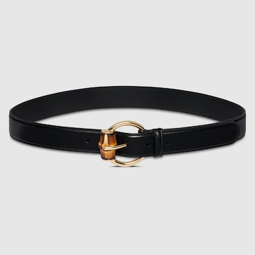 GUCCI Belt With Bamboo Detail Buckle, Size 75