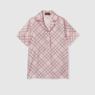 GUCCI Chemise En Twill De Soie Avec Imprimé, Taille 40 IT